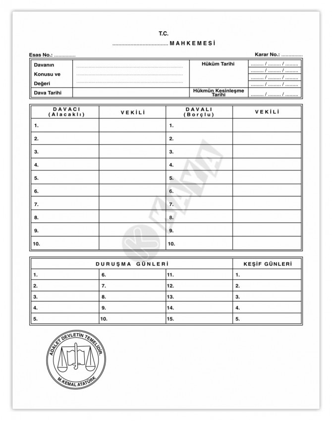 İthal Dava Dosyası - Beyaz (1. Kalite) İthal Dava Dosyası - Beyaz (1. Kalite)